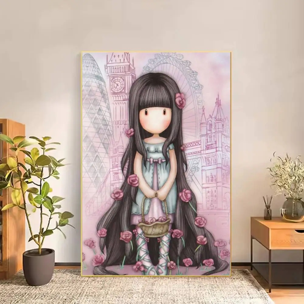 Cute S-Santoro G-Gorjuss Poster Versatile HD Waterproof Wall Art Self-Adhesive Decor for Any Space Ideal Gift