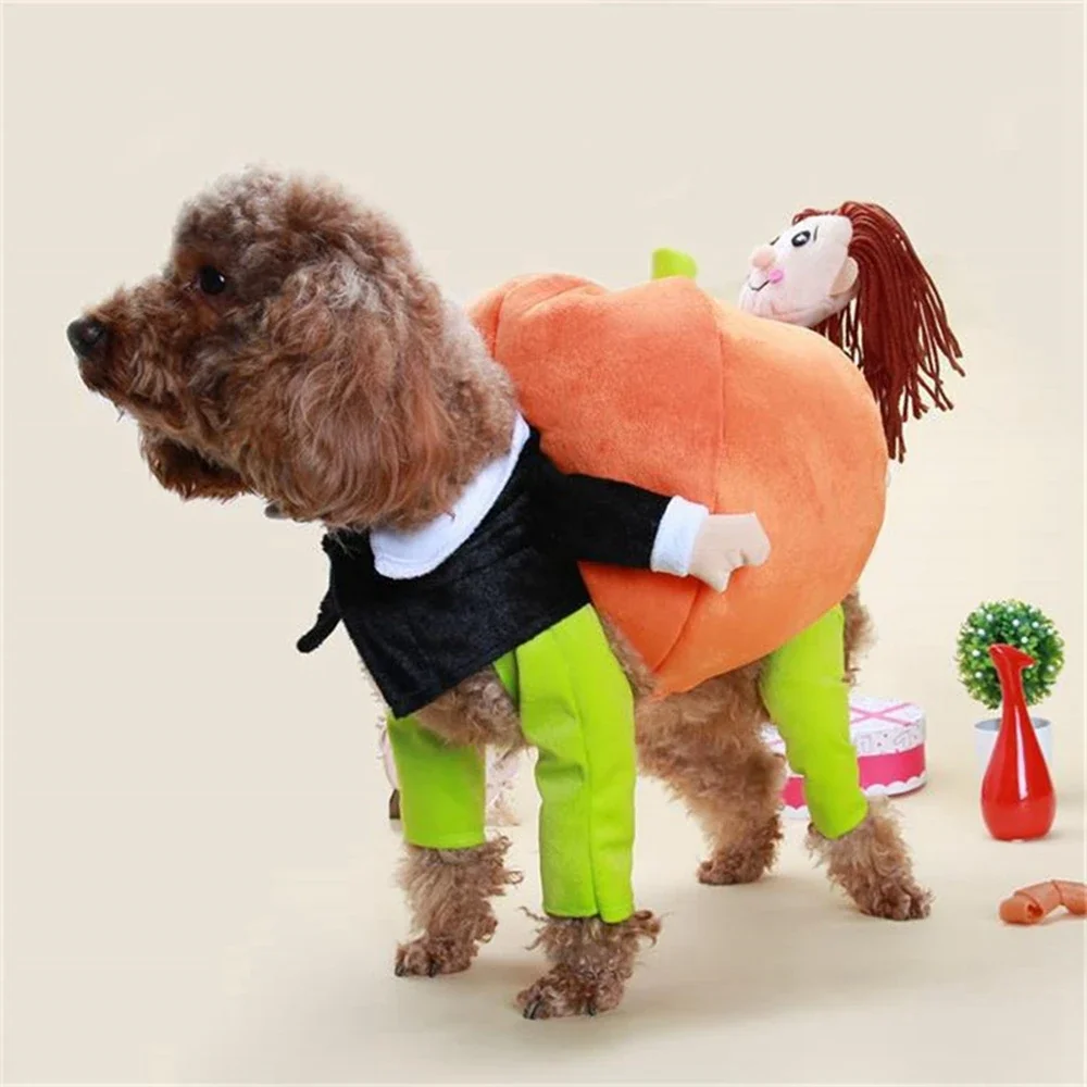 

Halloween Funny Pet Clothes Cat Pet Pumpkin Costume Special Party Roll Play Waistcoat Suit Dog Cute Carrier Pumpkin Clothing