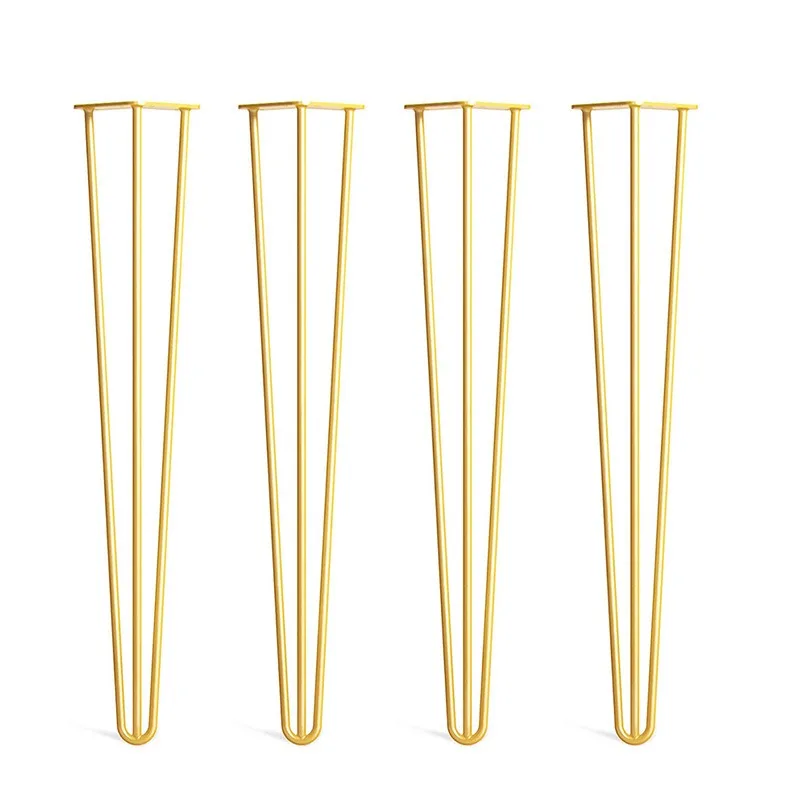 Pernas de móveis de ferro, 4 unidades, pés de mesa de metal para mesa, sofá, armário, cama, pernas de substituição diy, pés de balcão dourados resistentes