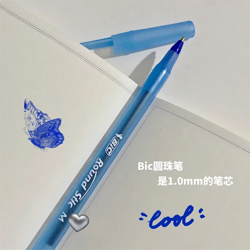 10 قطعة قلم حبر جاف BIC كلاسيكي أمريكي عتيق قلم زيت ناعم مستدير 1.0 مللي متر قلم حبر جاف اللوازم المكتبية المدرسية