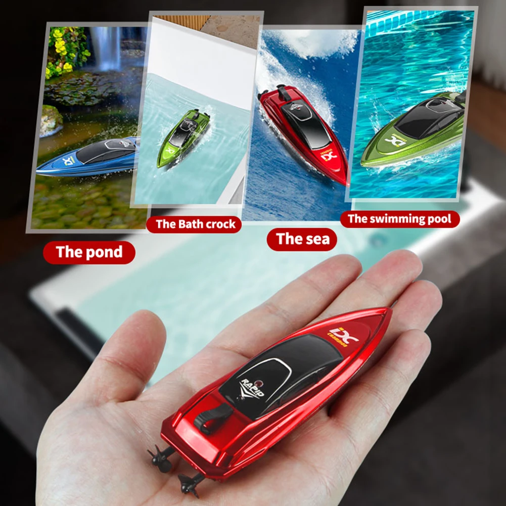 LED Light Waterproof Electric RC Speed Boat Remote Control Ship 2.4GHz High Speed Mini RC Boat Children Remote Control Ship Toy