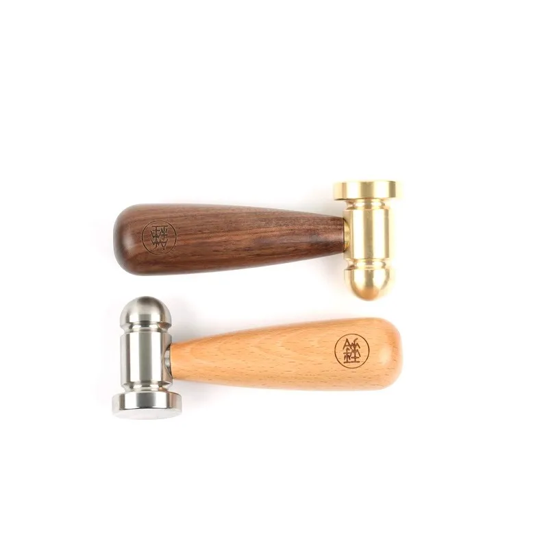 Mini Walnut Wood Hammer Creative DIY Multifunctional Hand Tools Hammer Head H62 Brass Stainless Steel Jewelry Round Hammer