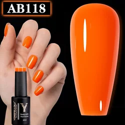 YOKEFELLOW Neon Gel Nail Polish Fluorescent Gel Polish Orange Spring Summer Gel Polish Soak Off UV LED Nail Art