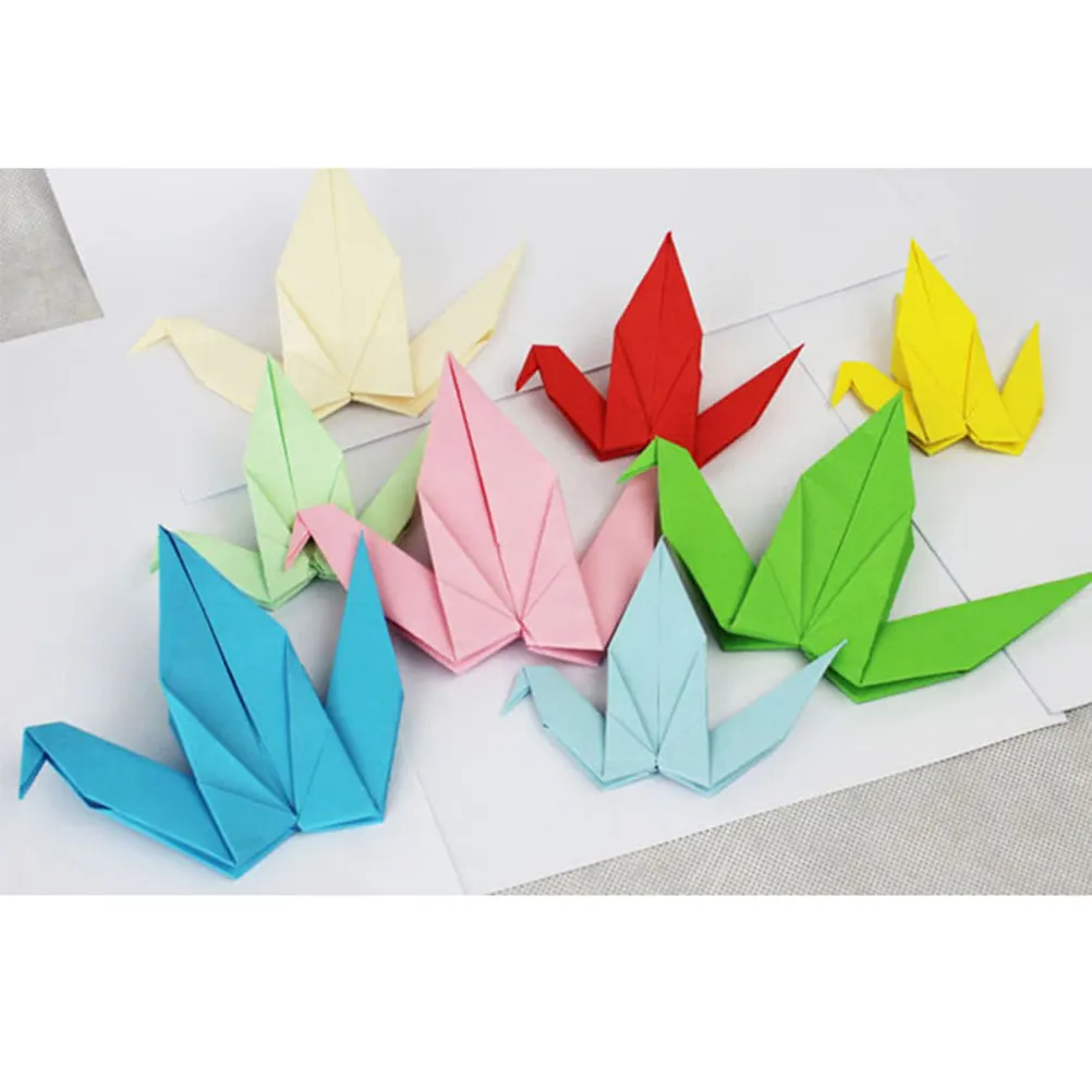 100Pcs Double Sided Origami Paper 20x20cm Bright Colored Craft Sheets for Handmade Art Kids Creativity Development