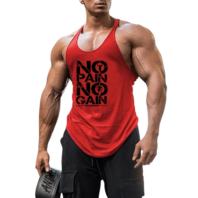 Summer Gym Tank Top Men Y Back Bodybuilding Clothing Cotton Sleeveless Shirt Fitness Vest Muscle Stringer Singlets Workout Tank