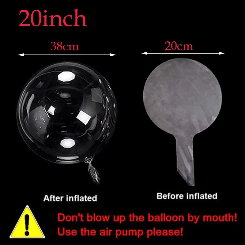 10-100 Stück 8/10/12/16/18/20/24/30/36 Zoll Transparente Bobo-Ballons, klare Blasenballons für Hochzeits- und Geburtstagsfeier-Dekoration – Detail 4