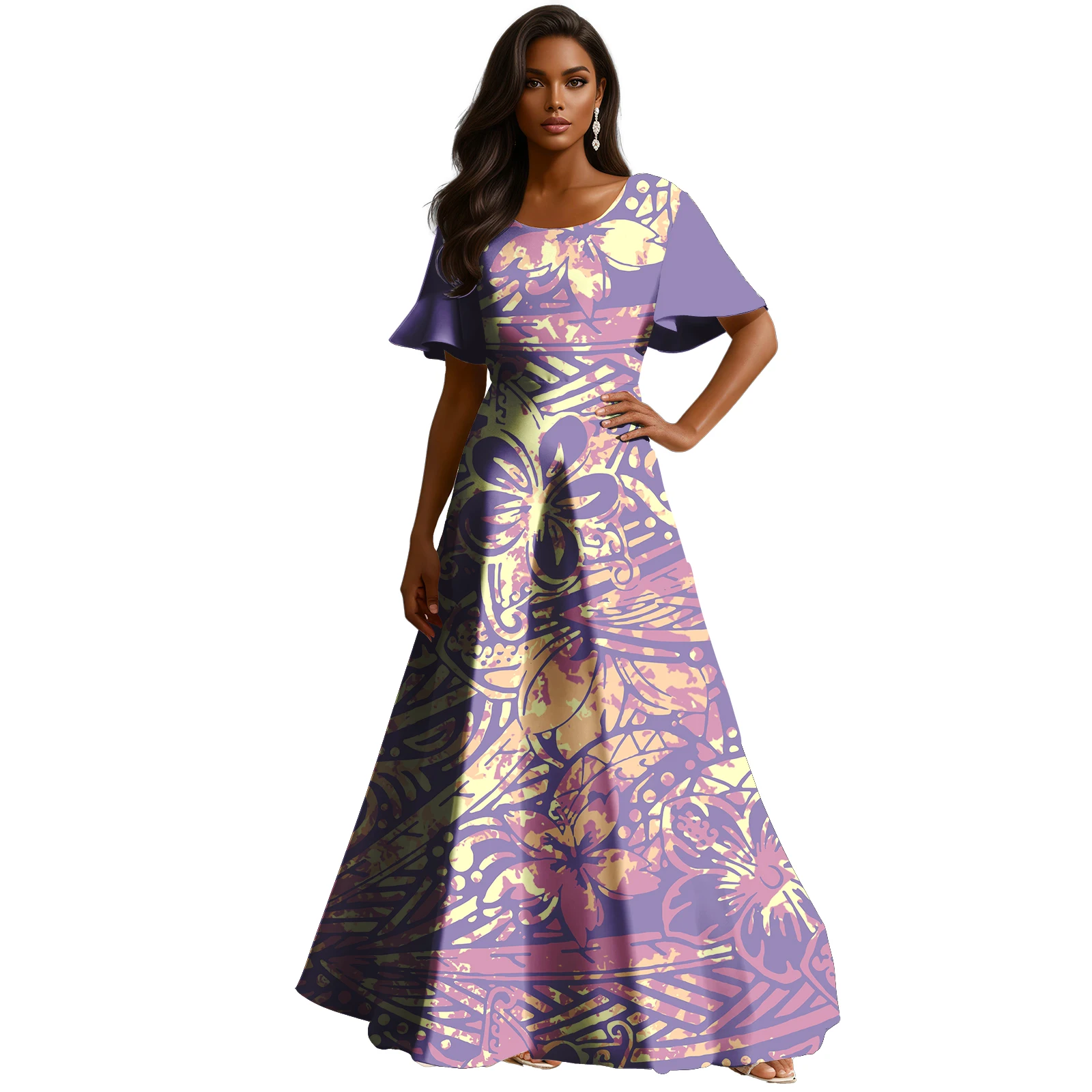 

Роскошный дизайн, женское повседневное платье на заказ, Гавайское Самоа с принтом, полинезийское этническое вечернее платье, островные вечерние платья больших размеров