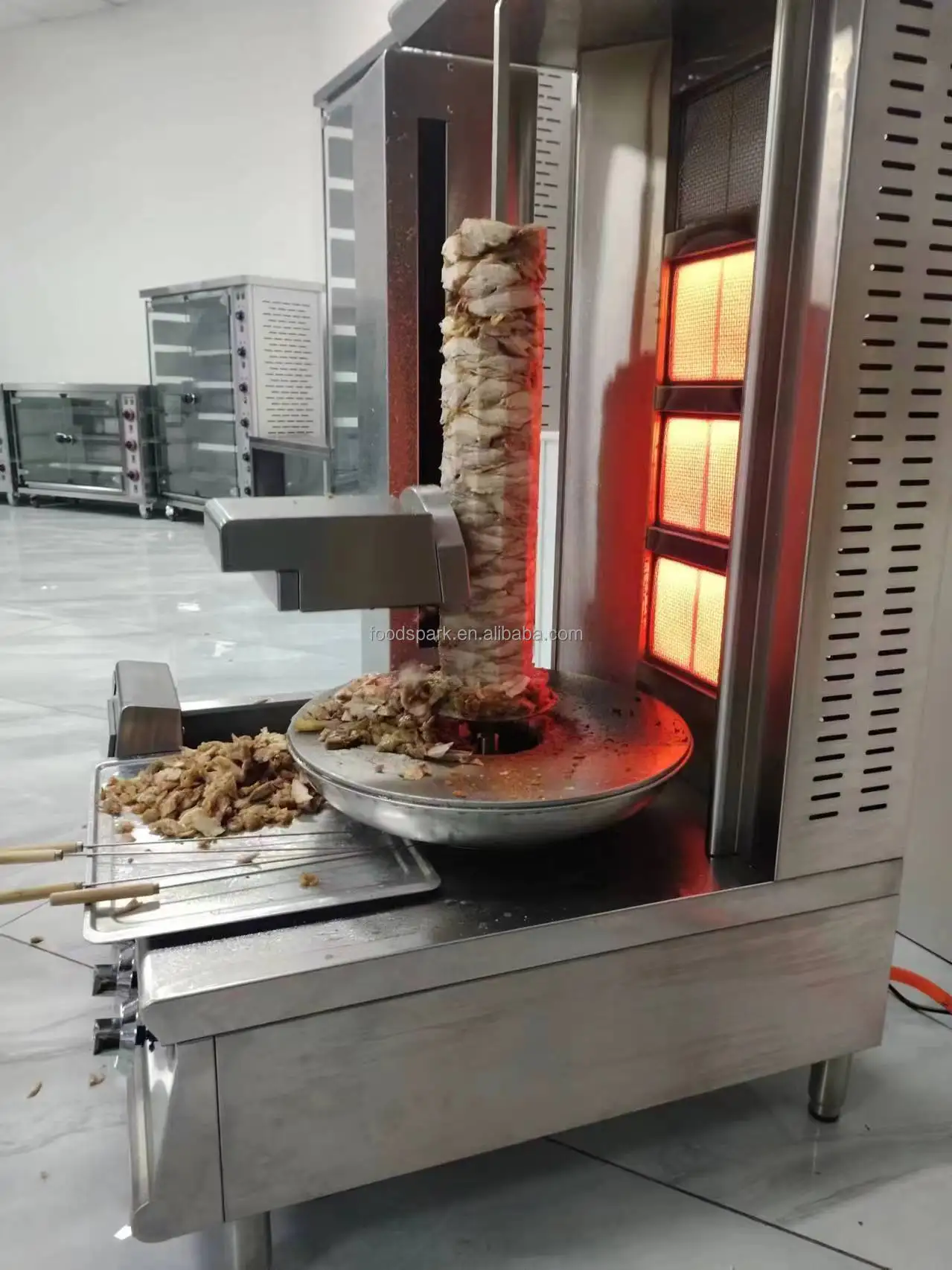 ケバブKebab machine Fully Automatic 70kg Gas Doner Robot Automatic Cutting Shawarma