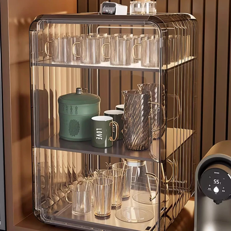 

4 Tier Dustproof Cup Holder Bathroom Shelf for Drinks Storage Organizer Bathroom Organizer and Storage Estante De Ducha Colgado