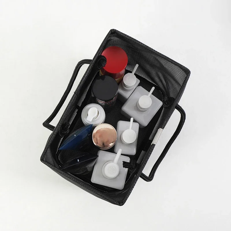 المحمولة كبيرة/صغيرة دش حقيبة شبكة حقيبة أدوات الزينة الرجال لوازم طب الأسنان السفر سلة التخزين منظم مقاوم للماء للحمام