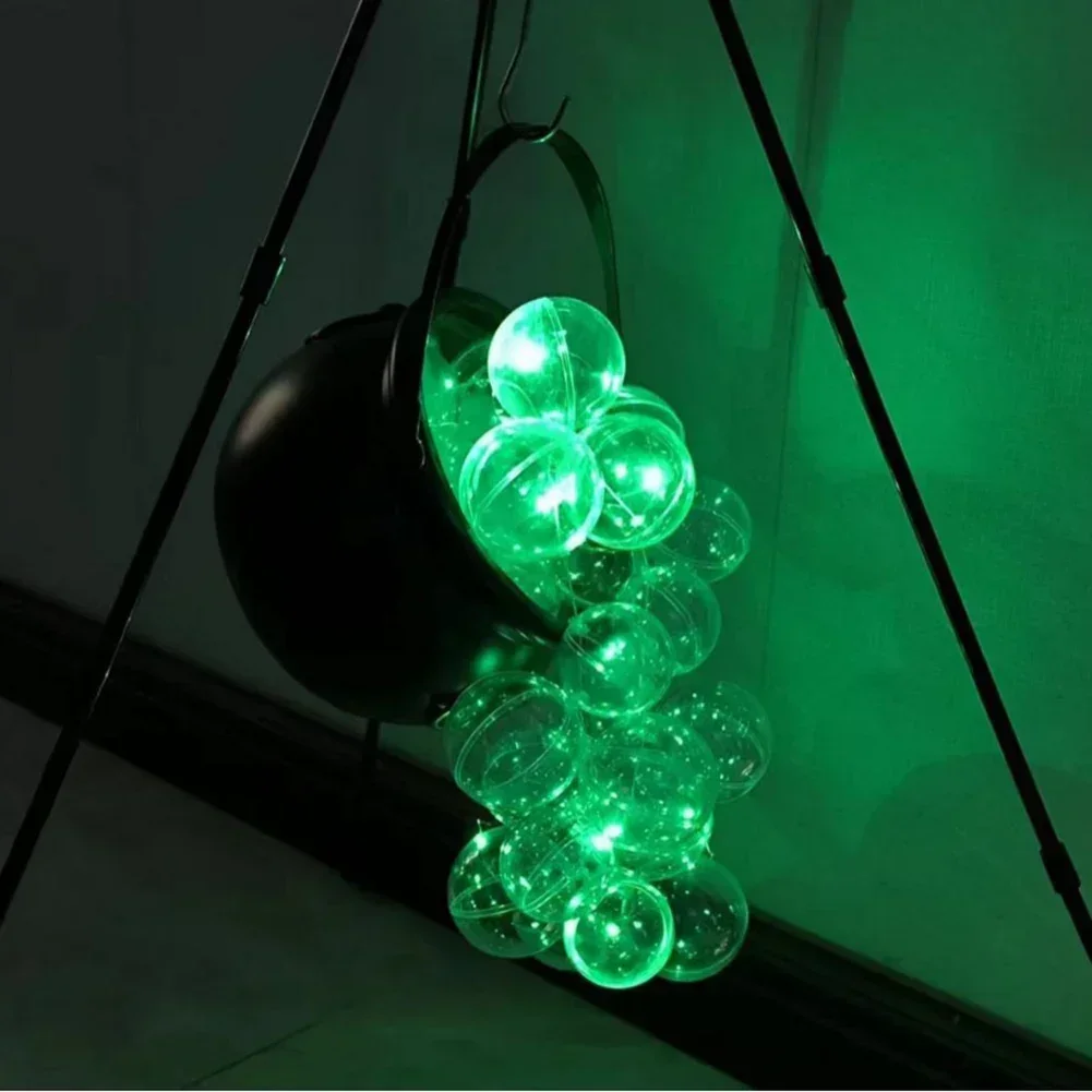 Ensemble de Pots à Bulles Transparents pour Halloween, Batterie Sphériquement Brillante avec Support, Accessoires Décoratifs Créatifs