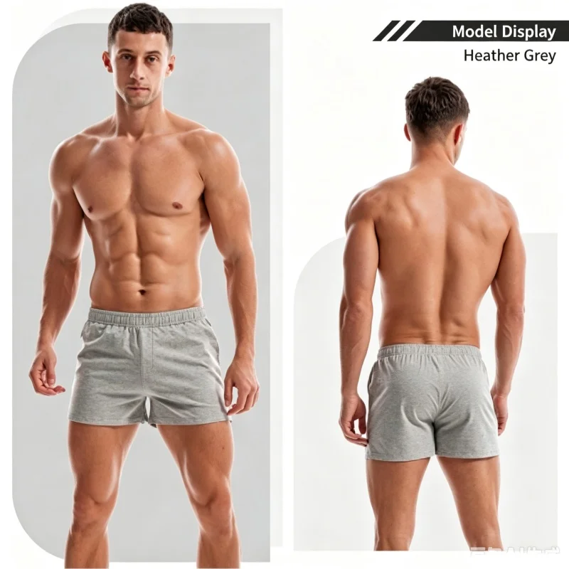 New 2026 Men's Home Shorts Loose and Comfortable Cotton Sexy Solid Color Men's Shorts Suitable for Daily Travel