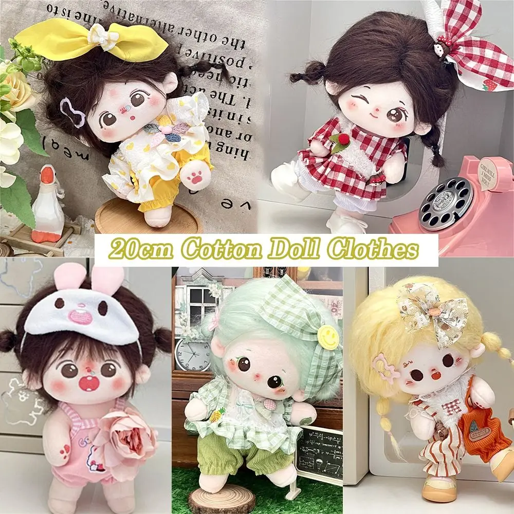 20cm Fashion Cute Bunny Cotton Doll Clothes Cos Gift Handmade Doll Accessories Bow DIY Doll Princess Dress