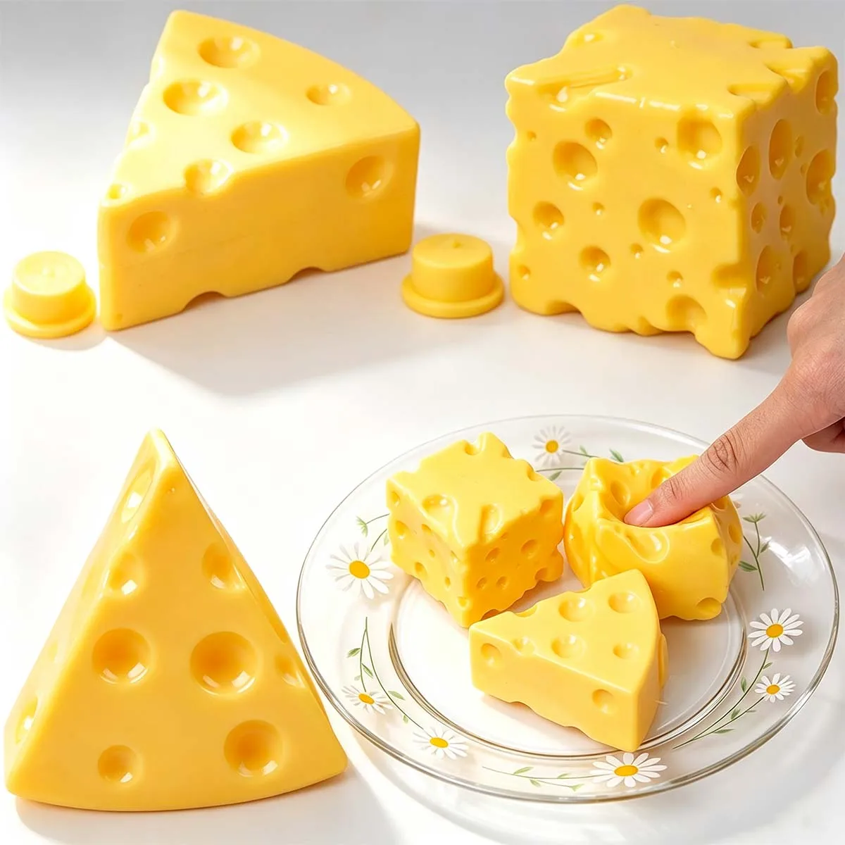 3PCS Cheese Soft TPR Empty Ball Skins DIY Handmade Bubble Squishy Toy for Stress Relief Squeeze Fidget Toy Craft Gifts  Making