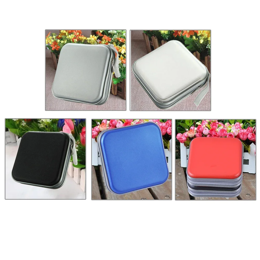 Portable CD DVD Case 40 Capacity EVA Storage Bag Round Holder with Zipper for Home Car CD Box Bags Accessories