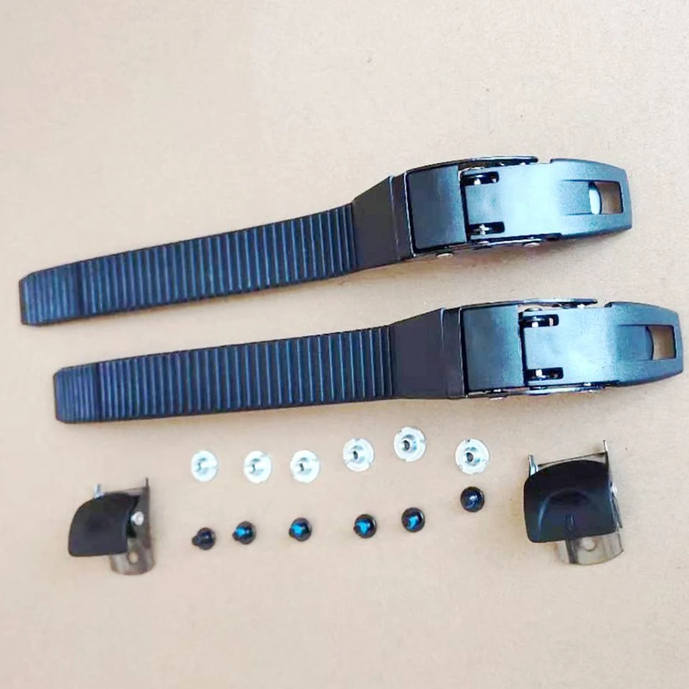 Inline Skate Strap Replacement Outdoor Sport Clips Skate Strap 16pcs/2 Set 22x2 Cm Black Buckle Fits Most Skates