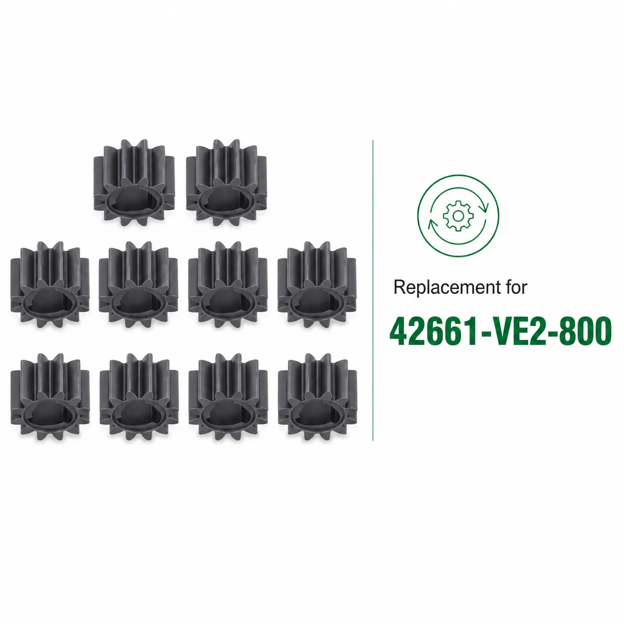 42661-VE2-800 Pinion Gear 12T Drive Gear 10 Pack for Honda HRR216 HRS216 HRB216 HRB217 HRT216 HRZ216 Lawn Mower Parts