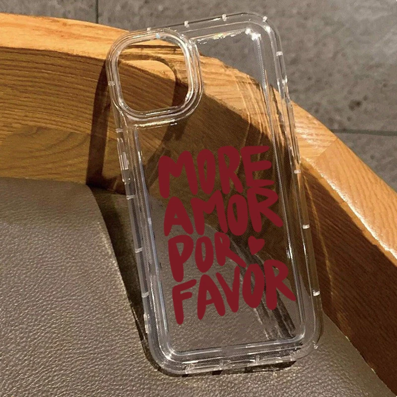 "More Love" Soft Silicone Phone Case for iPhone 17 16 15 Pro Max 16E 14 13 12 11 Air XS X XR 7 8 Plu