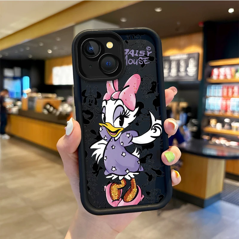Funda de silicona antideslizante con dibujos animados de Mickey y Minnie Disney para iPhone, 15, 14, 13, 12, 11 Pro Max, 15, 14, 8, 7, 6 Plus, 8, 7, 6