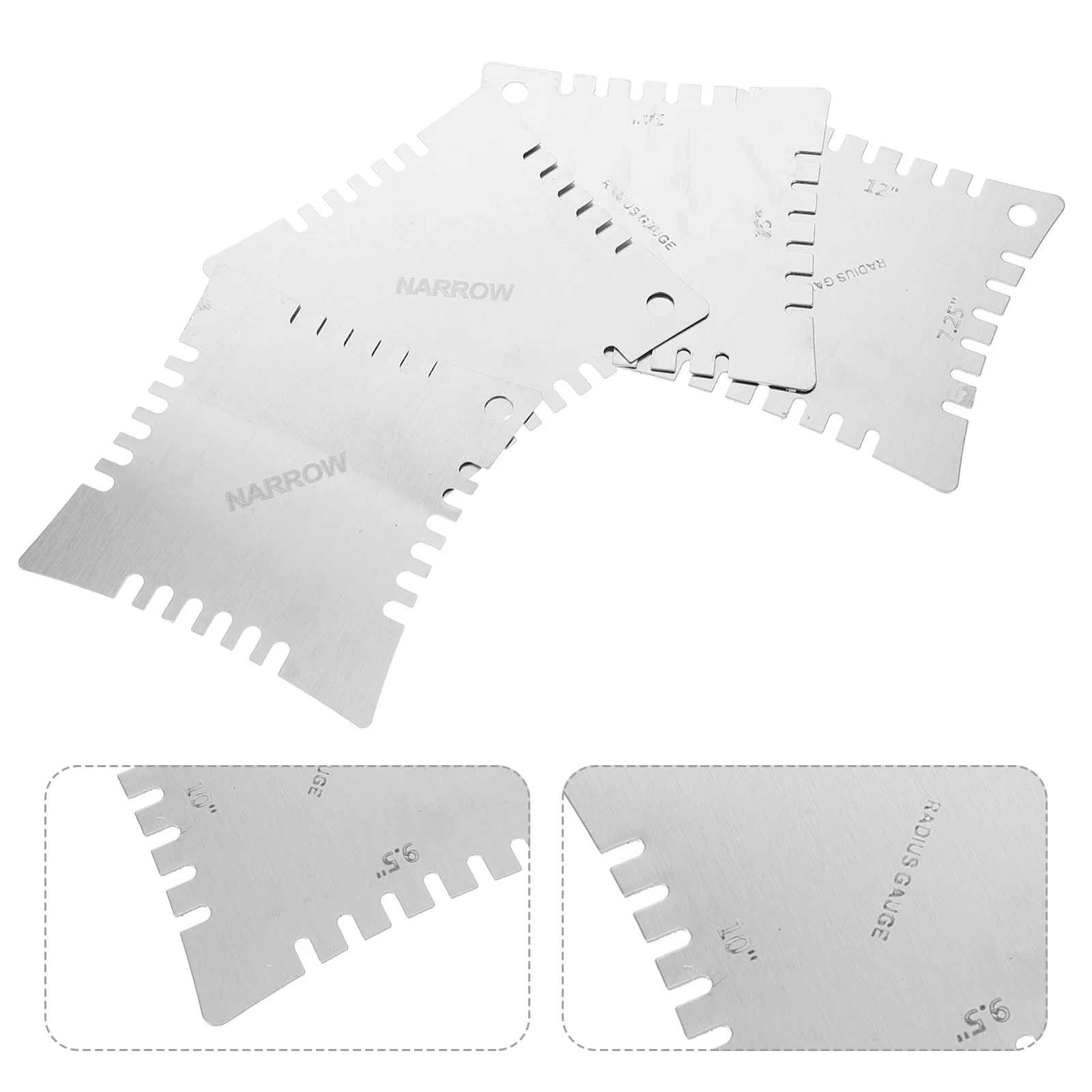 

4 pcs Stainless Steel Guitar Radius Gauge Fretboard Measuring Tool For String Action Bridge Height Fret Slot Depth Luthier Setup