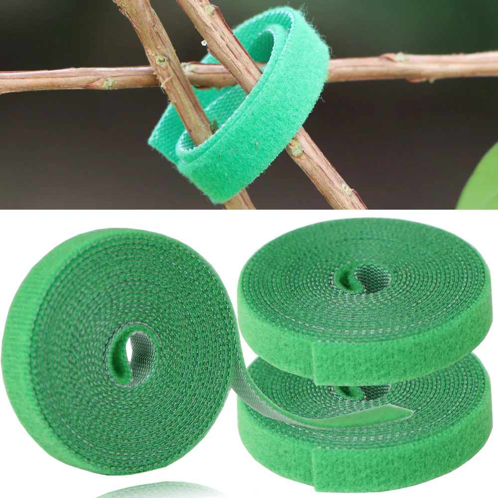 1 Roll 3M Plant Bandage Hook Tie Reusable Nylon Fastening Tape Garden Support Fastener Shape Loop Bamboo Cane Wrap Adjustable