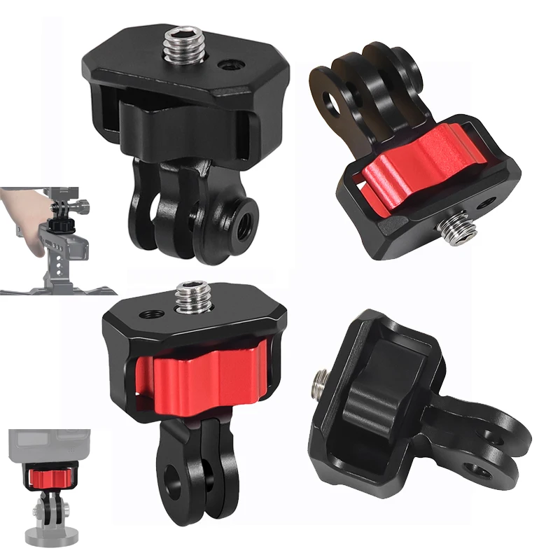 Upgraded 1/4 Screw to Tripod Adapter Knob Lock Mini Quick Release Mount for GoPro Hero 12 Black 11 Mini 10 9 8 DJI Action Camera