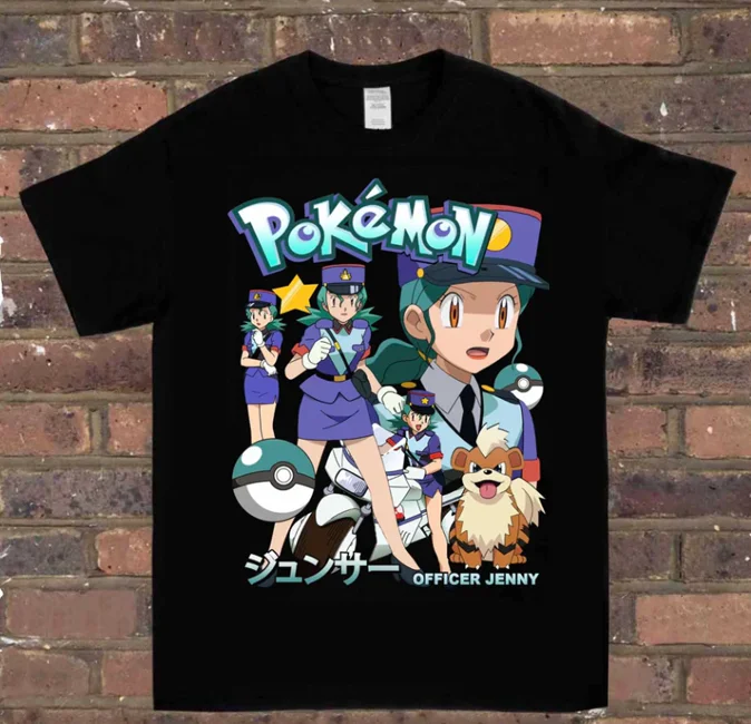 Neueste klassische Pokémon-Charaktere für Erwachsene und Kinder, Joey Junsha Rockets Retro Anime Lose Baumwoll-Kreativ-Kurzarmshirts – Detail 6