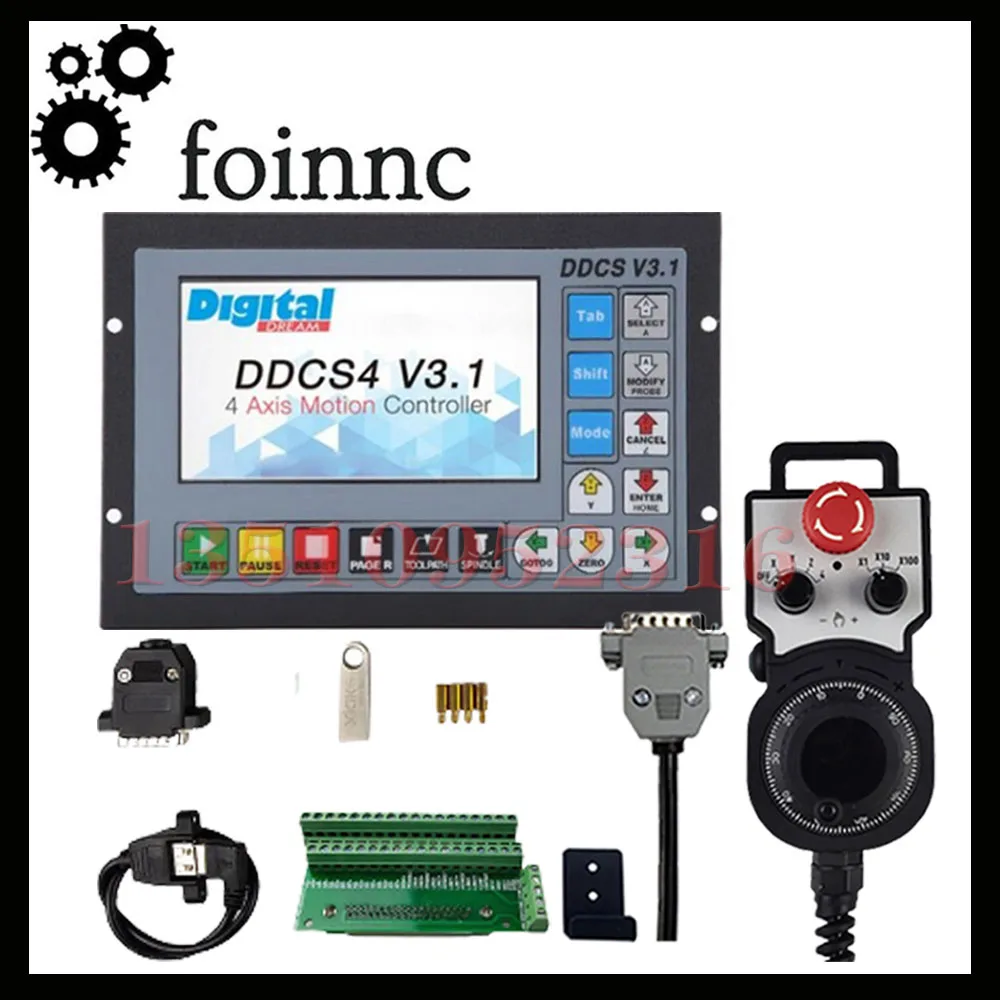 Ddcsv3.1 Cnc Motion Control Controller 3-axis 4-axis Offline Control System Replaces Mach3 System With Emergency Stop Handwheel