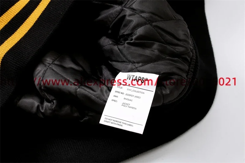 WTAPS Leather Baseball Coat Jacket Women Men Best Quality Flocking Towel Embroidery Clothing