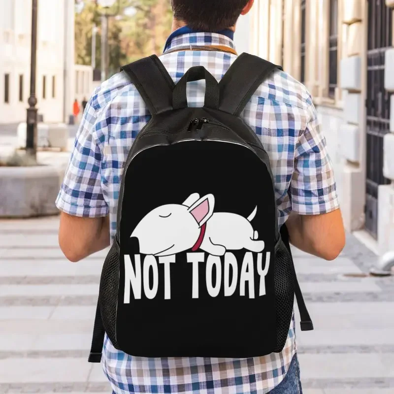 Lazy Not Today Bull Terrier Funny Dog Laptop Backpack Men Women Fashion Bookbag for College School Student Puppy Pet Bags