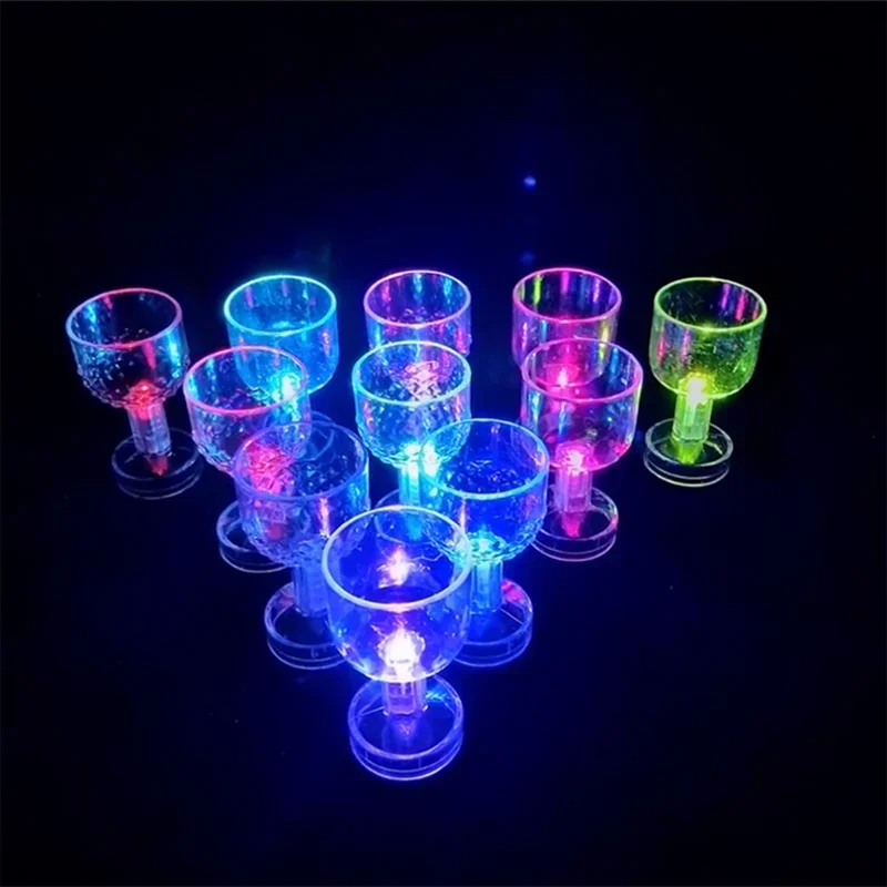 50ml LED Cups Creative Drinking Mugs Flashing Color Changing Whisky Beer Wine Water Glass Drinkware Bar Kitchen Accessories 1pcs