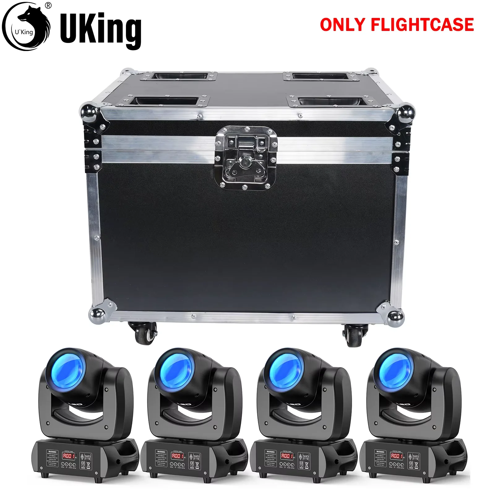 U'King Airline Case صندوق مقاوم للصدمات حافظات التمساح مخصصة Flycase ل 4 قطعة 100 واط شعاع Gobo تتحرك إضاءة أمامية مع 18 بريزم