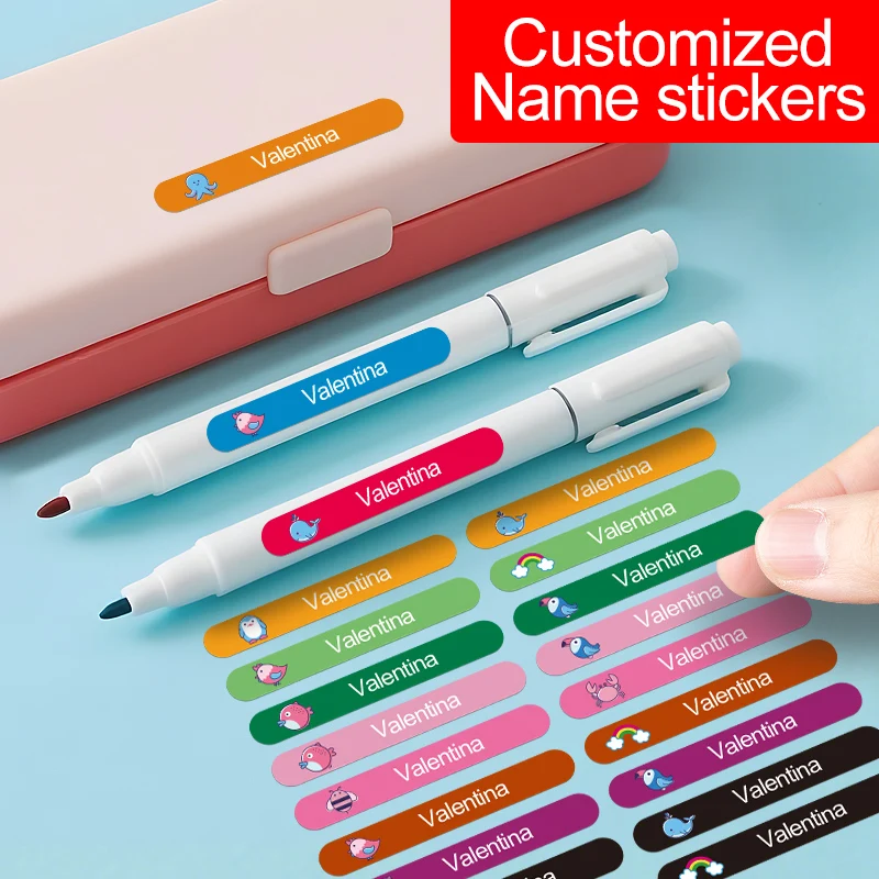 

Custom Name Stickers for Water Bottles & School Supplies - Personalized Durable Labels, Waterproof Design, Perfect for Kids