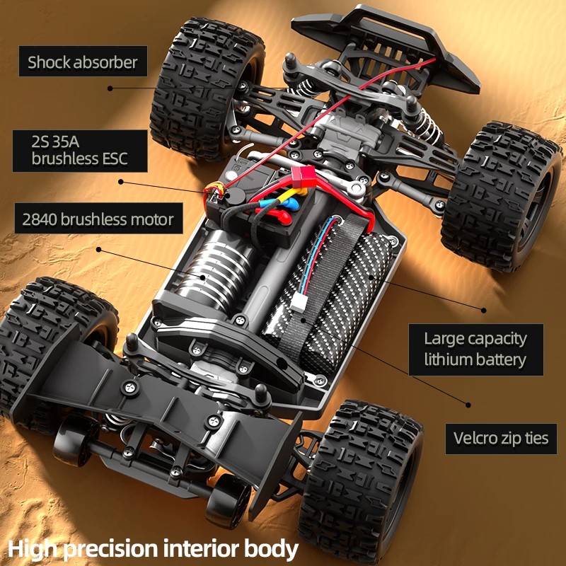 1/18 All-Terrain 4WD Drift Racing Remote Control Car 2.4G 70KM/H LED Headlight Off Road Brushless High Speed RC Car Toy Gifts - Image 5