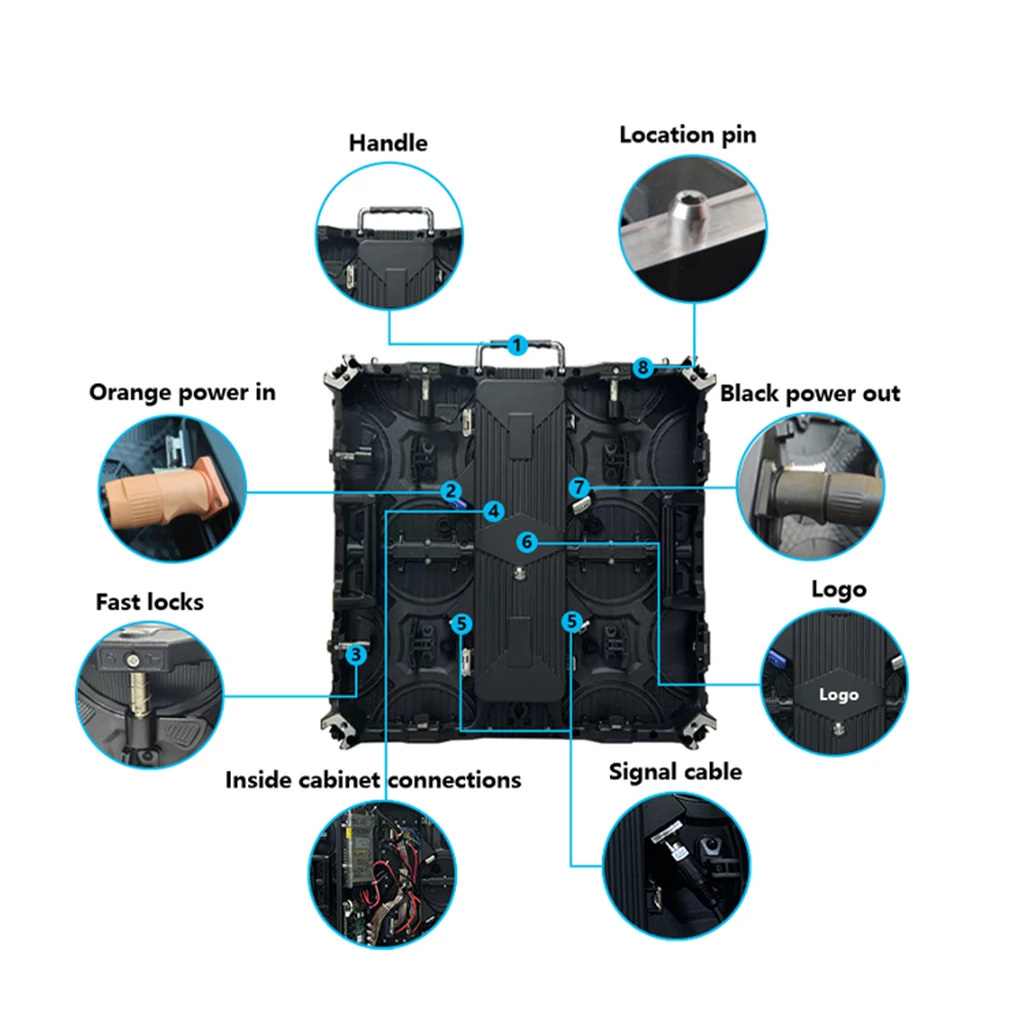 500 x 1000 mm LED-Bildschirm für den Außenbereich, P2,976 mm, flexibles Panel, 3840 Hz Bildwiederholfrequenz für Konzert- und DJ-Stand-Hintergrund