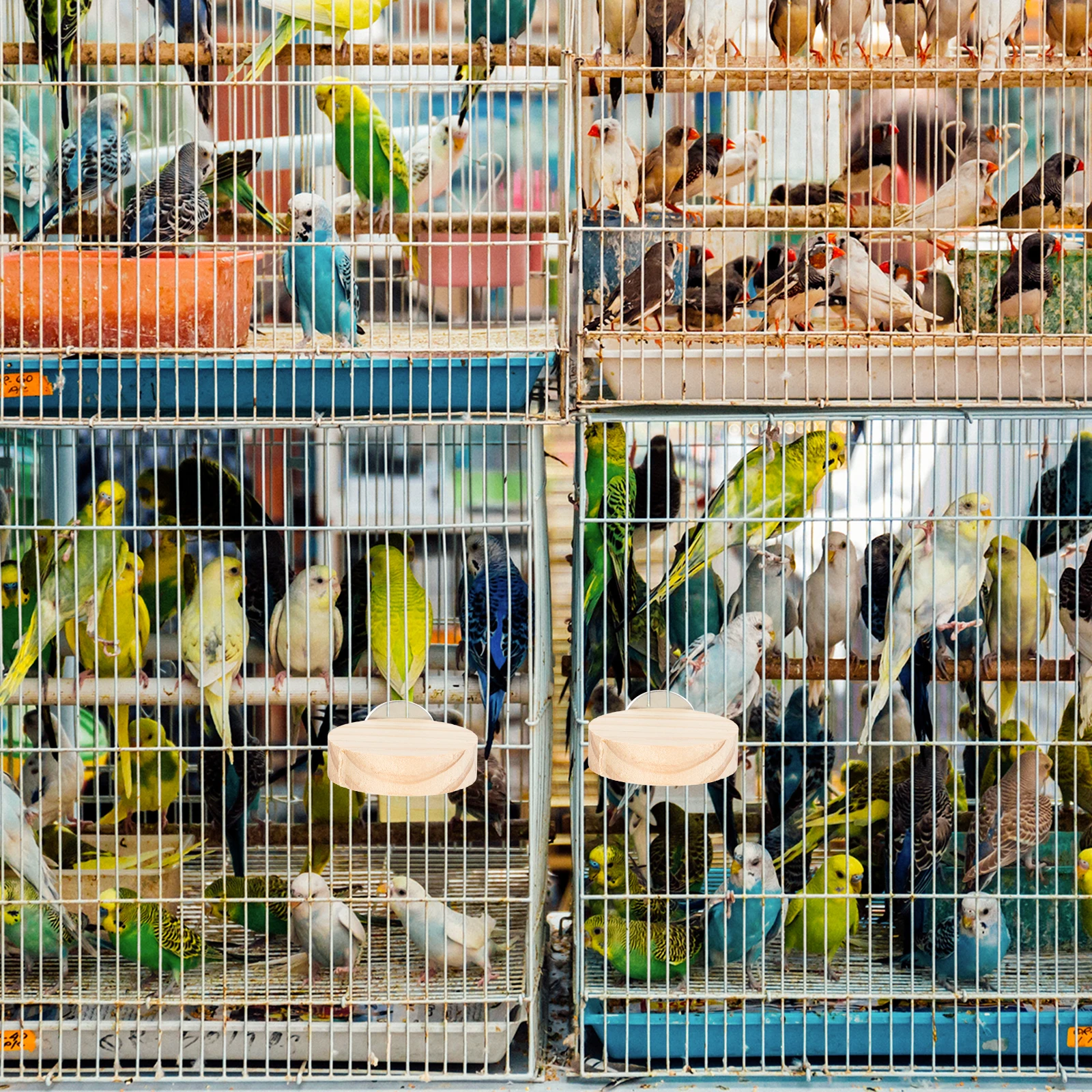 

3pcs Jumping Platform Bird St Board Perches Iron Attachment Parrot St Pole Wood Pet Supply Cage Nest