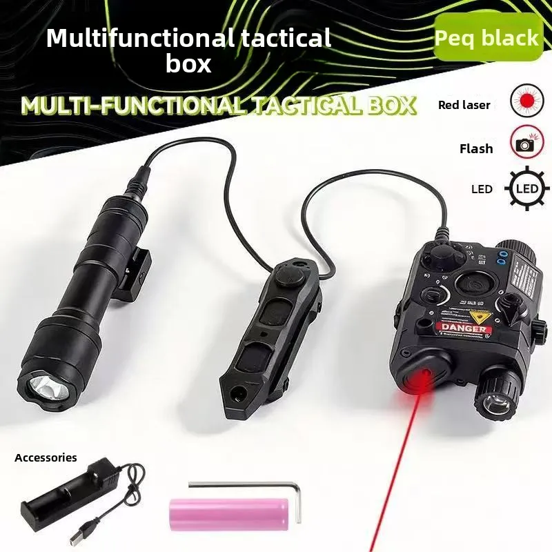 Dual Control Rat Tail Set Alloy PEQ15 Red Green Light Indicator Modification Accessory Fit M300A M600C Flashlight
