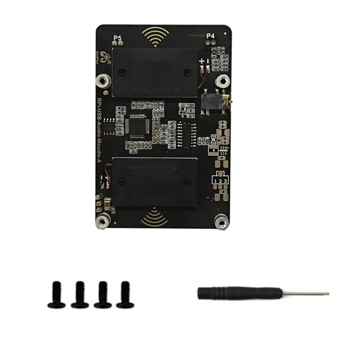 Módulo de tarjeta de sonido de Audio USB A93P HAT para Raspberry Pi 5 con conector para auriculares altavoz zumbador para RPi 5