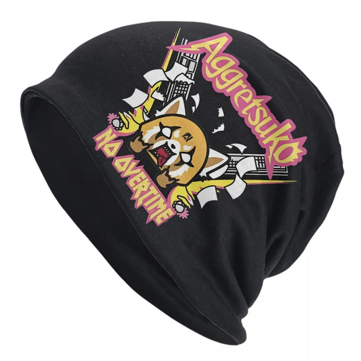 

Custom Aggressive Retsuko Skullies Beanies Caps Unisex Winter Warm Knitted Hat Women Men Cool Adult Animation Bonnet Hats Cap