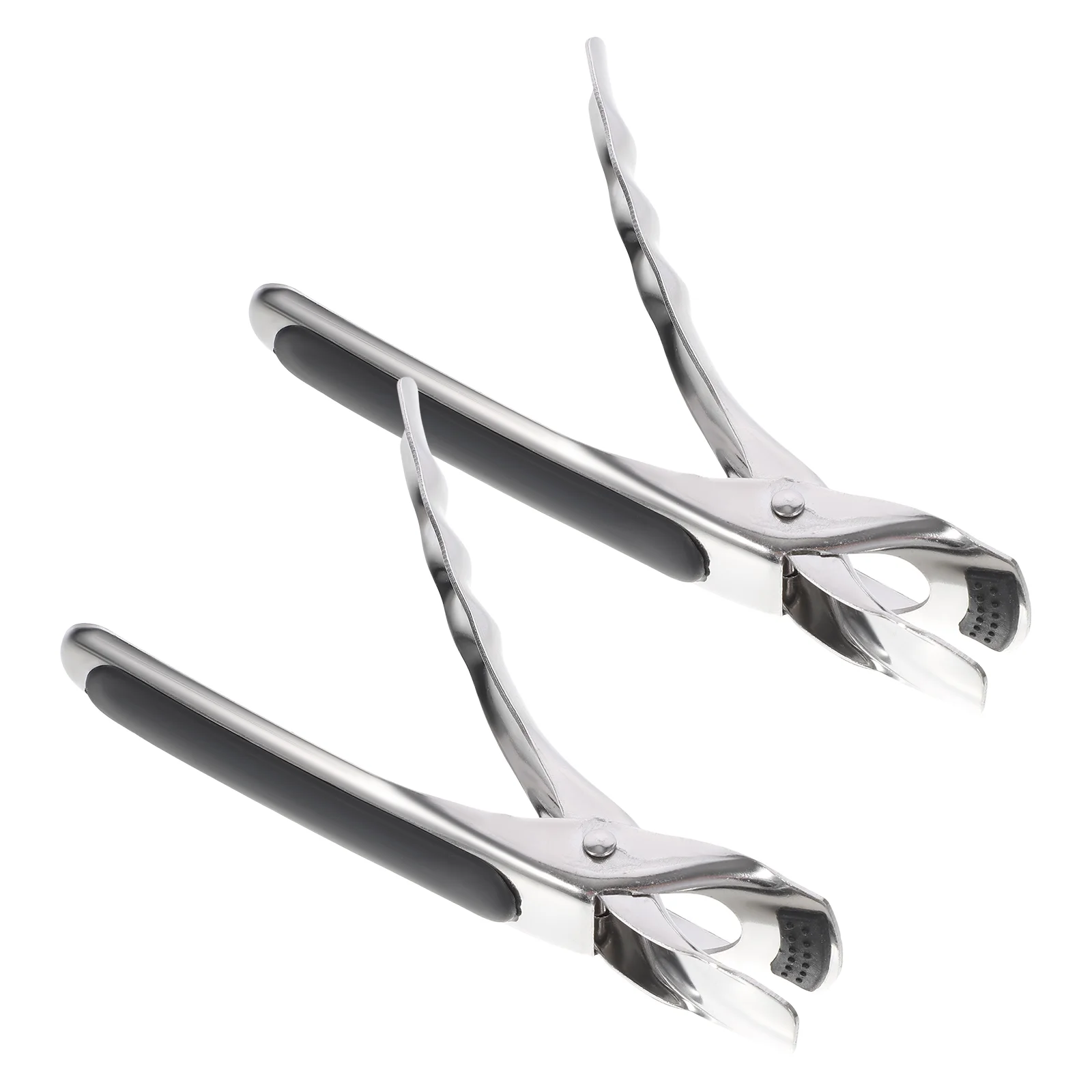 

2 Pcs Non-slip Dish Tongs Hot Plate Gripper Bowl Pan Clip Grabber Lifter Steamer Stainless Steel