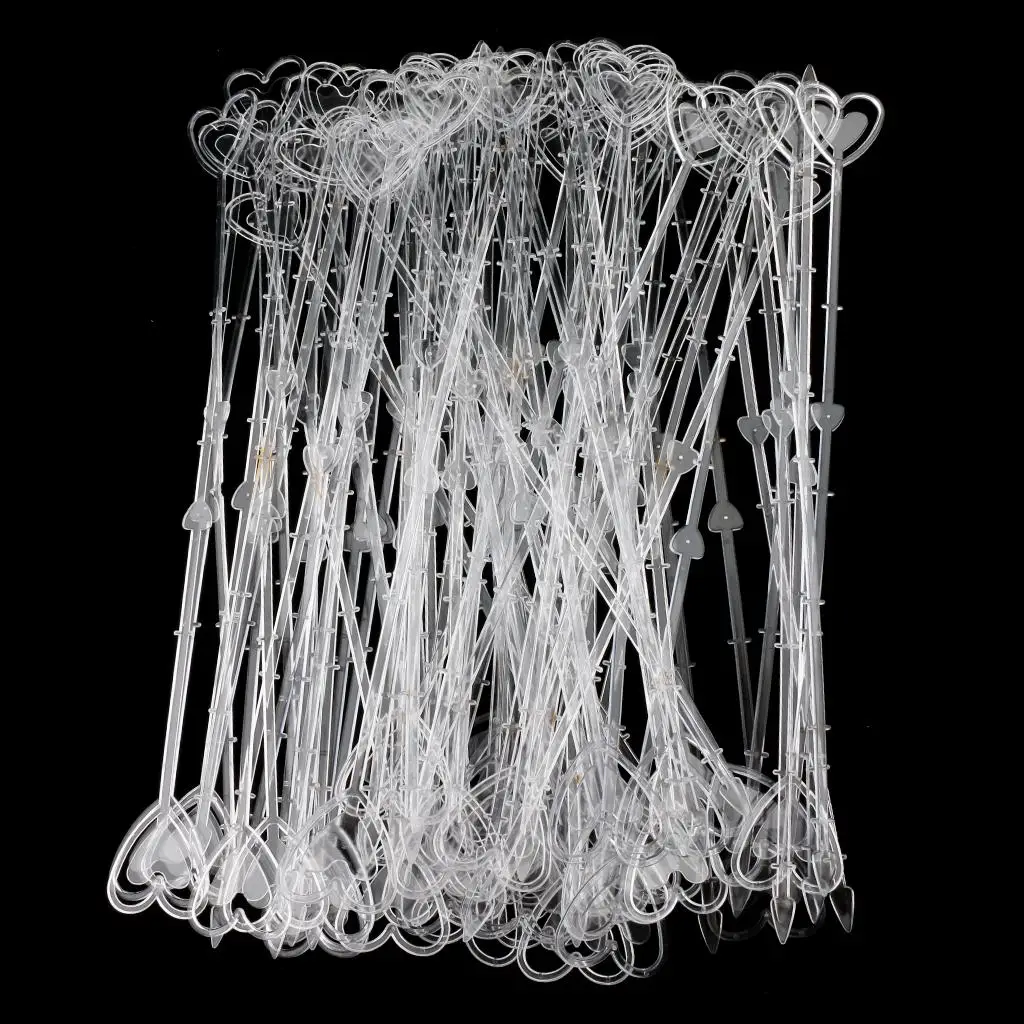 Plastic Heart Head Floral Picks Cardette Clear Card Sticks Multipurpose Holder for Event Decorations