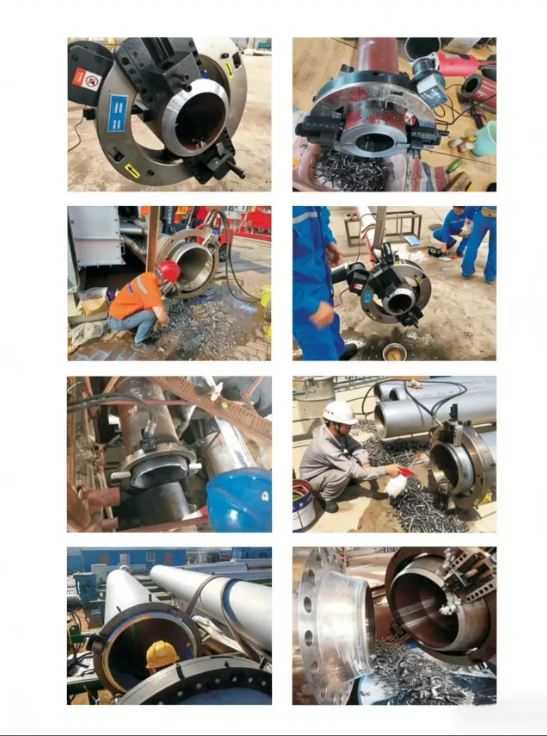 Hydraulic Motor Pipe Beveling and Cutting Tool 1100W 110V/220V/380V for Steel Pipes Vessels Flanges in Oilfield Projects