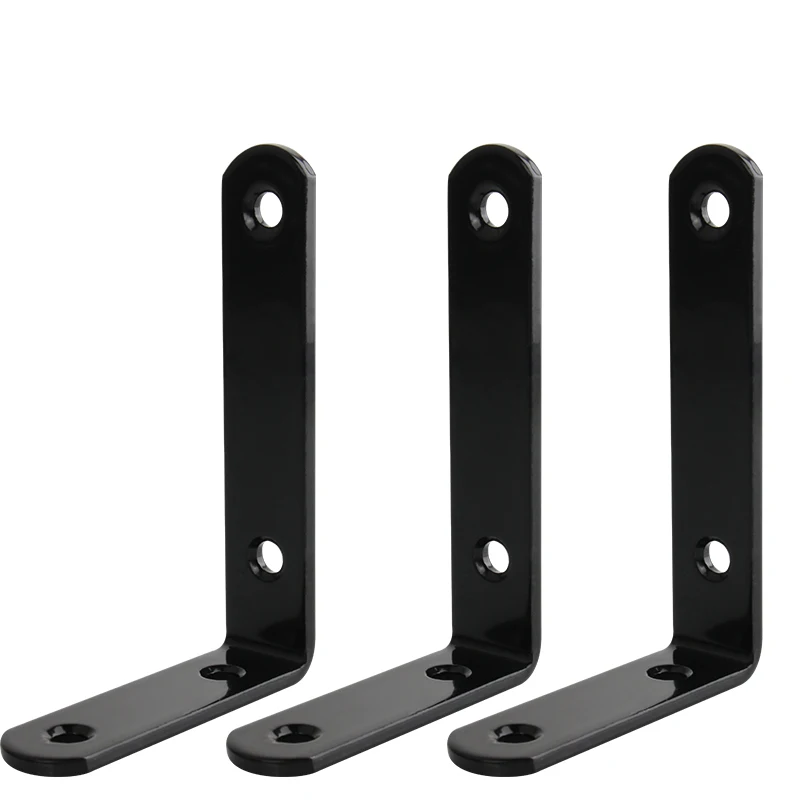 2 個 90 度 L 字型鉄素材白黒色木製棚ブラケットヘビーデューティ壁棚サポート