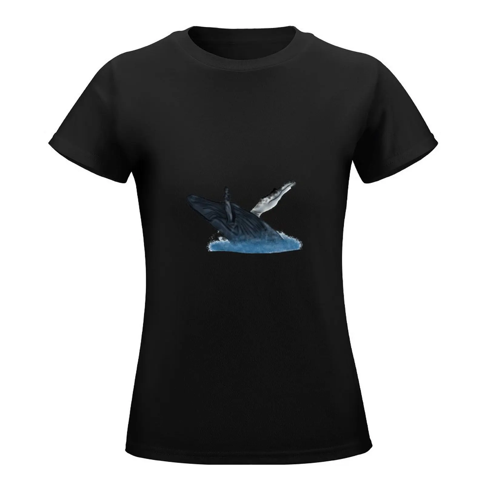 Humpback Whale T-Shirt cute tops oversized korean fashion Women's summer blouses 2024