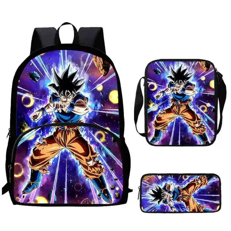 Anime D-Dragon-B-Ball Child Backpack with Front Pocket,Shoulder Bags,Pencil Bags for Aged 5-10 Anime Backpack Boy Girl,Best Gift