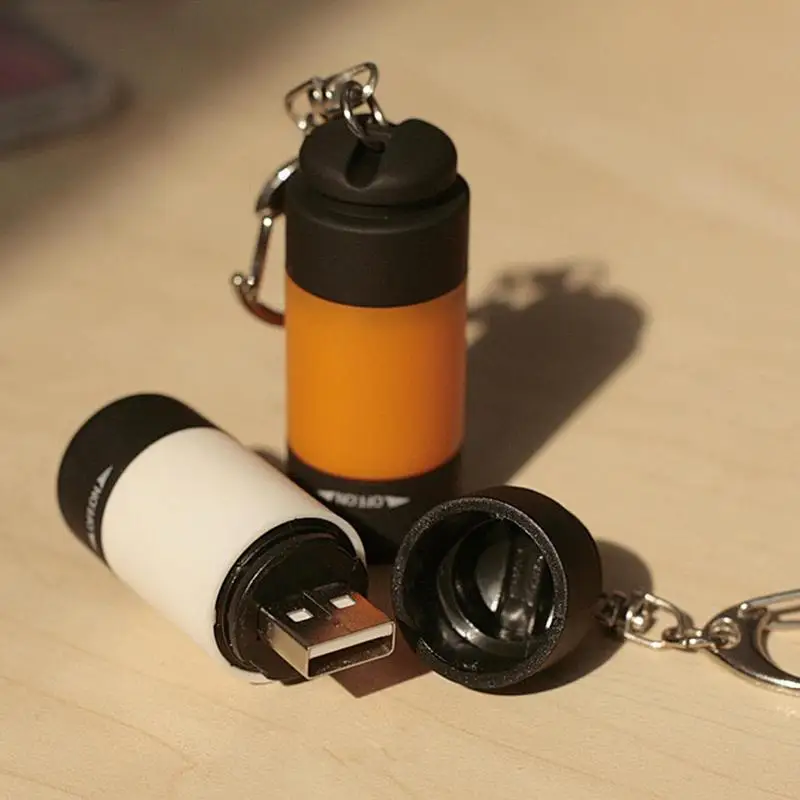 USB перезаряжаемый светодиодный многофункциональный мощный карманный брелок-фонарик водонепроницаемый уличный мини-фонарик для пешего туризма и кемпинга