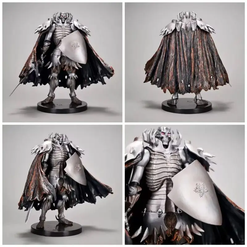 Figura de acción de Anime Berserk Skull Knight, modelo verde plateado, juguete coleccionable, adorno, decoraciones de escritorio, estatua de muñeca, regalos