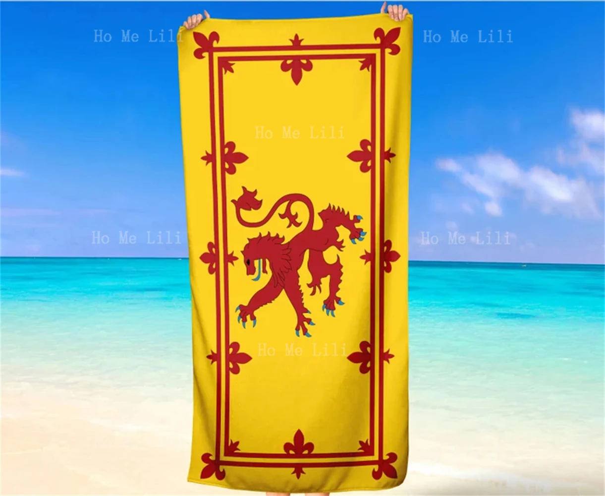 Royal Arms Of Scotland British Army Flag Design Beach Towel Gift Quick Drying Towel