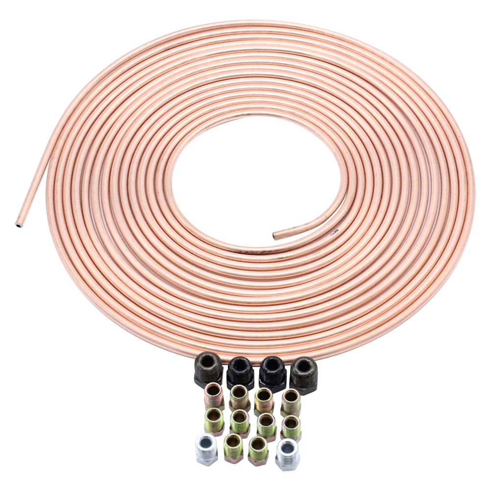 

Nickel Copper Brake Line Tube 3 16 OD 25ft Coil Auto Tubing Compatible Hydraulic Braking Fuel Transmission System Car Vehicle