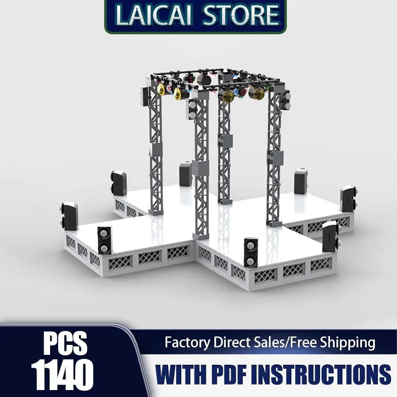 

City Street View Model Moc Building Blocks Concert Stage Model Technology Bricks Assembly Holiday Construstion Gifts Set Toy